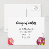 Carte postale élégante à motif floral pour changem (Devant / Derrière)