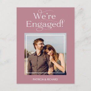 Carte Postale Élégante Annonce de Fiançailles Nous sommes Engagé