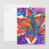 Carte Postale Elégante aquarelle abstraite rétro rouge bleu (Devant / Derrière)