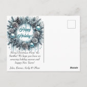 Carte Postale Elégante aquarelle de Noël Botanique (Dos)