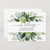 Carte Postale Elégante aquarelle Eucalyptus Moving Faire-part (Devant / Derrière)