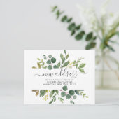 Carte Postale Elégante aquarelle Eucalyptus Moving Faire-part (Debout devant)