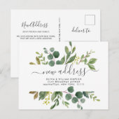 Carte Postale Elégante aquarelle Eucalyptus Moving Faire-part (Devant / Derrière)