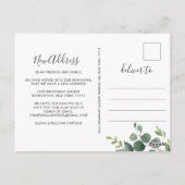 Carte Postale Elégante aquarelle Eucalyptus Moving Faire-part (Dos)