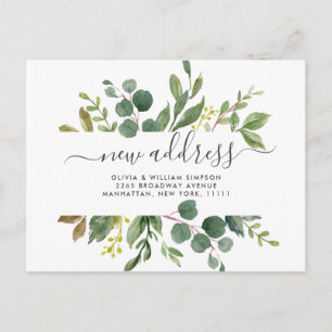 Carte Postale Elégante aquarelle Eucalyptus Moving Faire-part