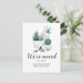 Carte Postale Elégante aquarelle Faire-part de déplacement succu (Debout devant)