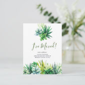 Carte Postale Elégante aquarelle Faire-part de déplacement succu (Debout devant)