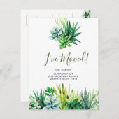 Carte Postale Elégante aquarelle Faire-part de déplacement succu (Devant / Derrière)