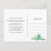 Carte Postale Elégante aquarelle Faire-part de déplacement succu (Dos)