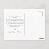 Carte Postale Elégante aquarelle Feuilles photo de mariage perso (Dos)