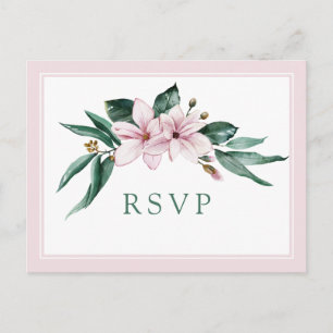 Carte Postale Elégante aquarelle Floral Mariage choix de repas R