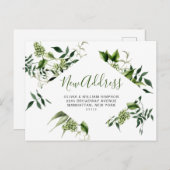 Carte Postale Elégante aquarelle houblon Faire-part de déplaceme (Devant / Derrière)