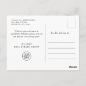 Carte Postale Elégante aquarelle Merci ornement de Noël (Dos)