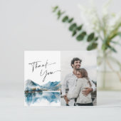 Carte Postale Elégante aquarelle Montagnes Merci photo (Debout devant)