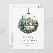 Carte Postale Elégante aquarelle Noël (Devant / Derrière)