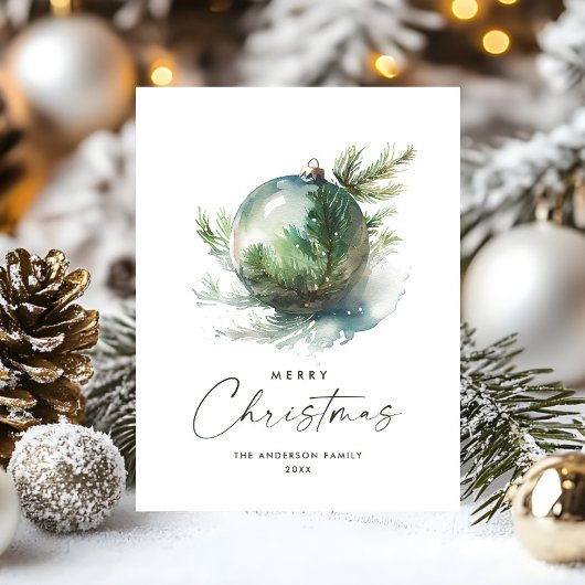 Carte Postale Elégante aquarelle Noël