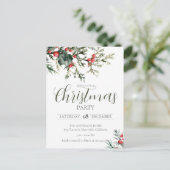 Carte Postale Elégante aquarelle Noël Fête Invitation (Debout devant)