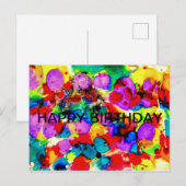 Carte Postale Elégante aquarelle peinture Joyeux anniversaire (Devant / Derrière)