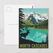 Carte Postale Elégante aquarelle Vintage Washington DC (Devant / Derrière)