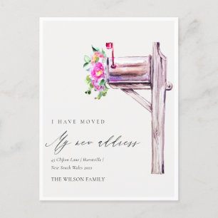 Carte Postale Élégante boîte aux lettres florale rose vif J'ai d