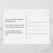 Carte postale élégante, Bordé "MERCI" (Verso)