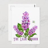 Carte Postale Élégante branche lilas aquarelle (Devant / Derrière)