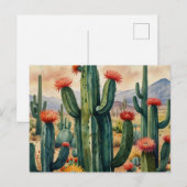 CARTE POSTALE ÉLÉGANTE CACTUS (Devant / Derrière)