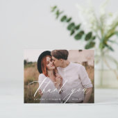 Carte Postale Elégante calligraphie classique photo merci postca (Debout devant)