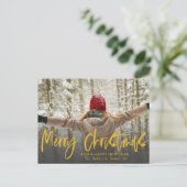 Carte Postale Élégante Calligraphie de Noël Joyeux (Debout devant)