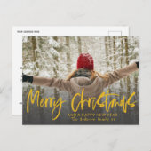 Carte Postale Élégante Calligraphie de Noël Joyeux (Devant / Derrière)