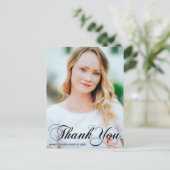 Carte Postale Élégante Calligraphie Graduation Merci photo (Debout devant)
