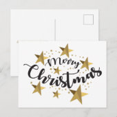 Carte Postale Élégante calligraphie Joyeux Noël (Devant / Derrière)