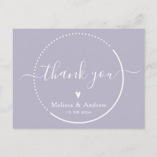 Carte Postale Élégante calligraphie - Lavender Mariage Merci