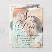 Carte Postale Élégante calligraphie Mariage Enregistrer la date (Devant / Derrière)