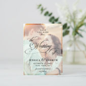 Carte Postale Élégante calligraphie Mariage Enregistrer la date  (Debout devant)