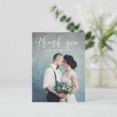 Carte Postale Élégante calligraphie | Mariage Merci Photo (Debout devant)