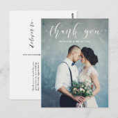 Carte Postale Élégante calligraphie | Mariage Merci Photo (Devant / Derrière)