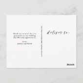 Carte Postale Élégante calligraphie | Mariage Merci Photo (Dos)