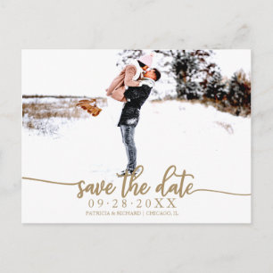 Carte Postale Élégante calligraphie mariage photo save the date