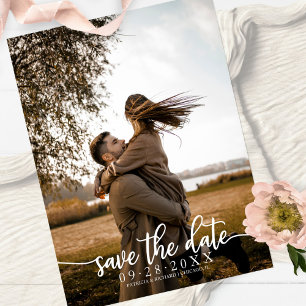 Carte Postale Élégante calligraphie mariage photo save the date