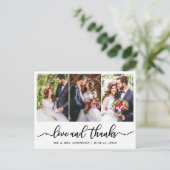 Carte Postale Élégante Calligraphie Mariage Remerciement 3 Photo (Debout devant)