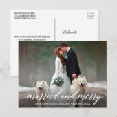 Carte Postale Élégante calligraphie mariée et joyeux Mariage (Devant / Derrière)