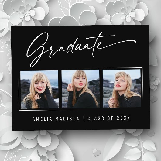 Carte Postale Élégante Calligraphie moderne Encre Script Grad 3