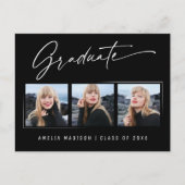 Carte Postale Élégante Calligraphie moderne Encre Script Grad 3  (Devant)