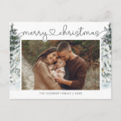 Carte Postale Élégante calligraphie moderne Photo de Noël Joyeux (Devant)