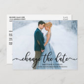 Carte Postale Élégante Calligraphie Script Photo Modifier La Dat (Devant / Derrière)