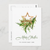 Carte Postale Élégante composition de Noël bohème vacances (Devant / Derrière)