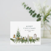 Carte Postale Élégante composition de Noël bohème vacances (Debout devant)