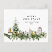 Carte Postale Élégante composition de Noël bohème vacances (Devant)