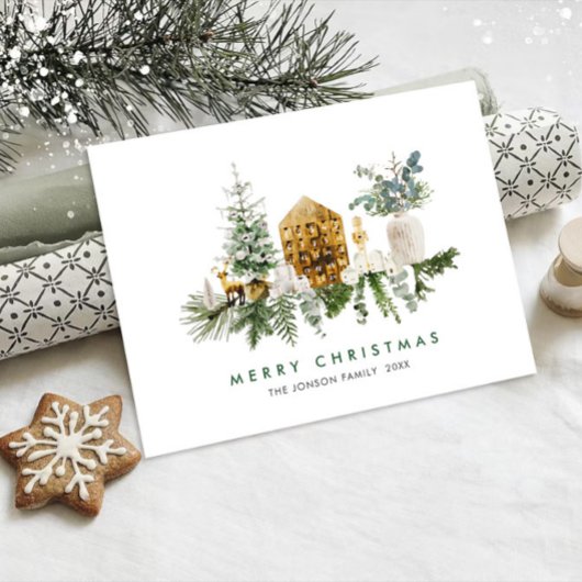 Carte Postale Élégante composition de Noël bohème vacances